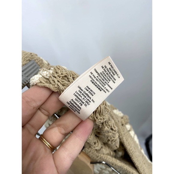 free people M flook tan crochet pants - Picture 6 of 7